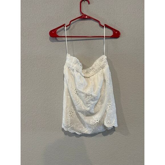 NWT Magnolia Boutique‎ Women's Size S Strapless Scalloped Eyelet Tube Top White - Picture 1 of 5